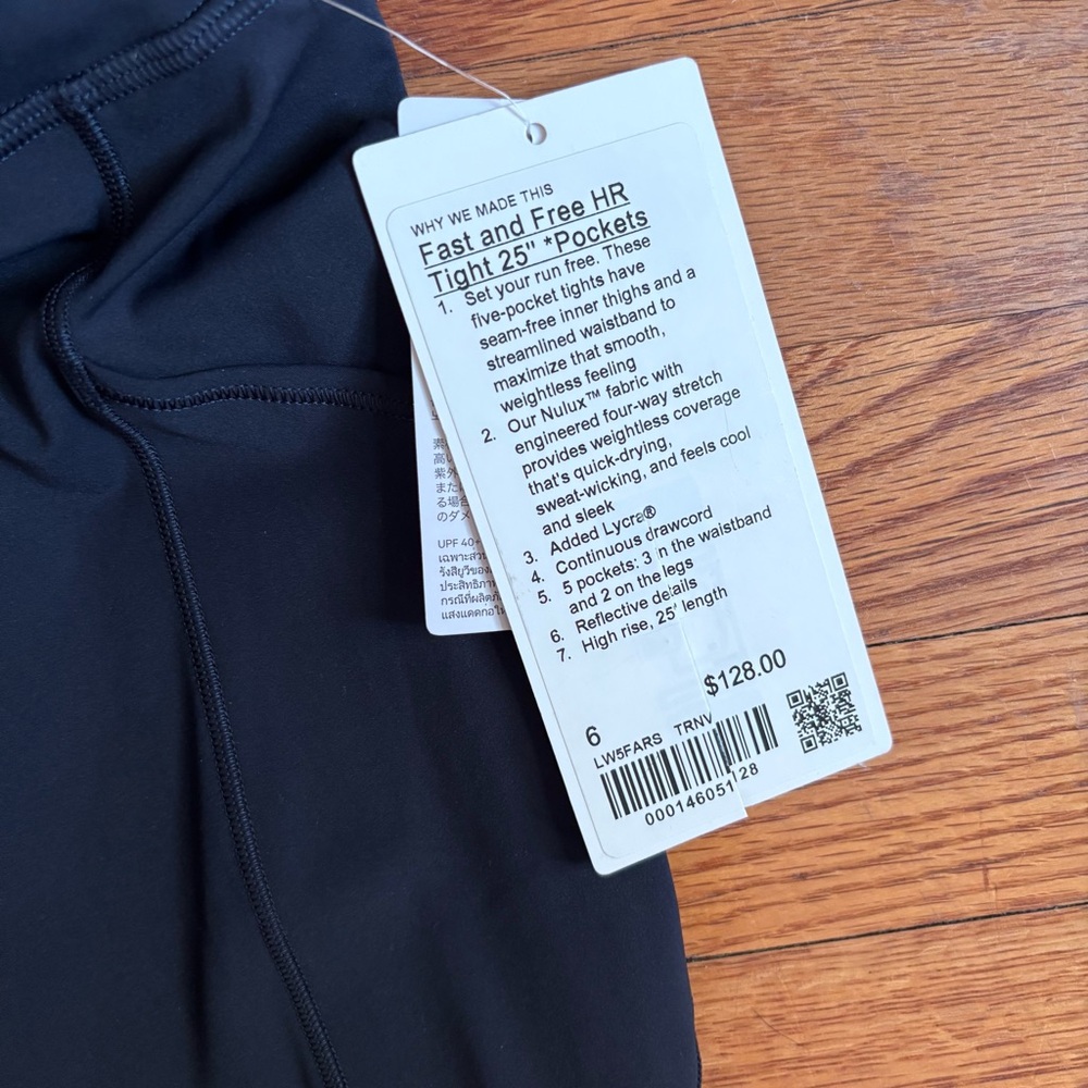 lululemon - NWT fast and free high rise tight 25” pockets leggings nulux blue - Picture 9 of 9